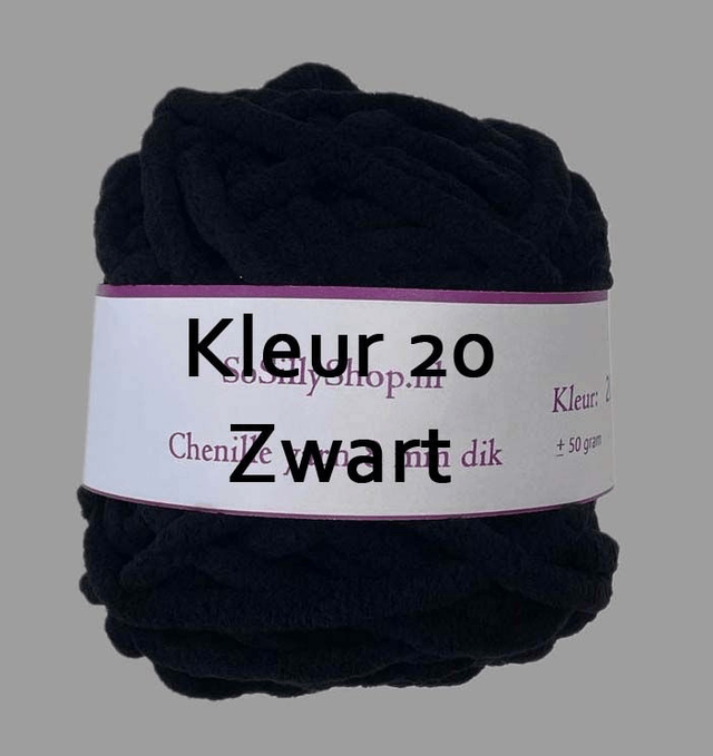 Chenille fluffy yarns 8 mm dik 45 grams